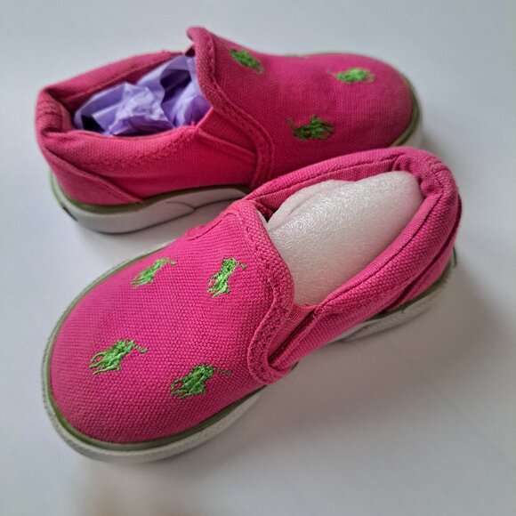 Polo Ralph Lauren girls' Bal Harbour Repeat slip-ons size 5 sneakers - Picture 4 of 7